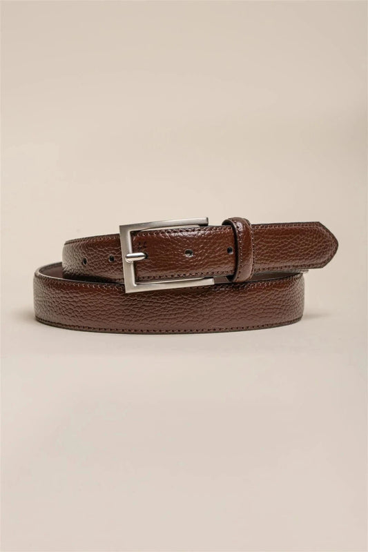 Cavani Brown Leather Grain Belt