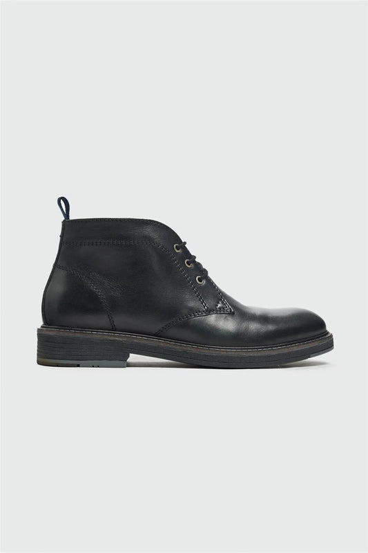 Cavani Austin Black Leather Boots