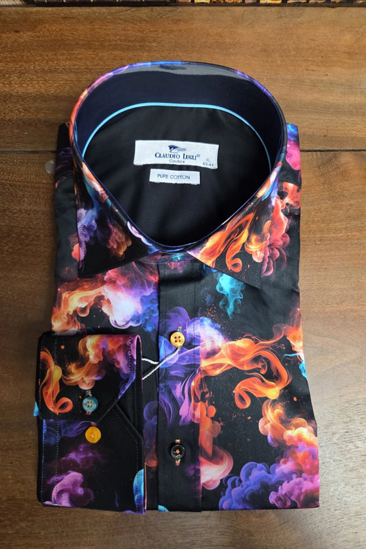 Claudio Lugli Colour Smoke Print Men's Shirt