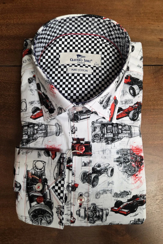 Claudio Lugli Pit Lane F1 Print Men's Shirt