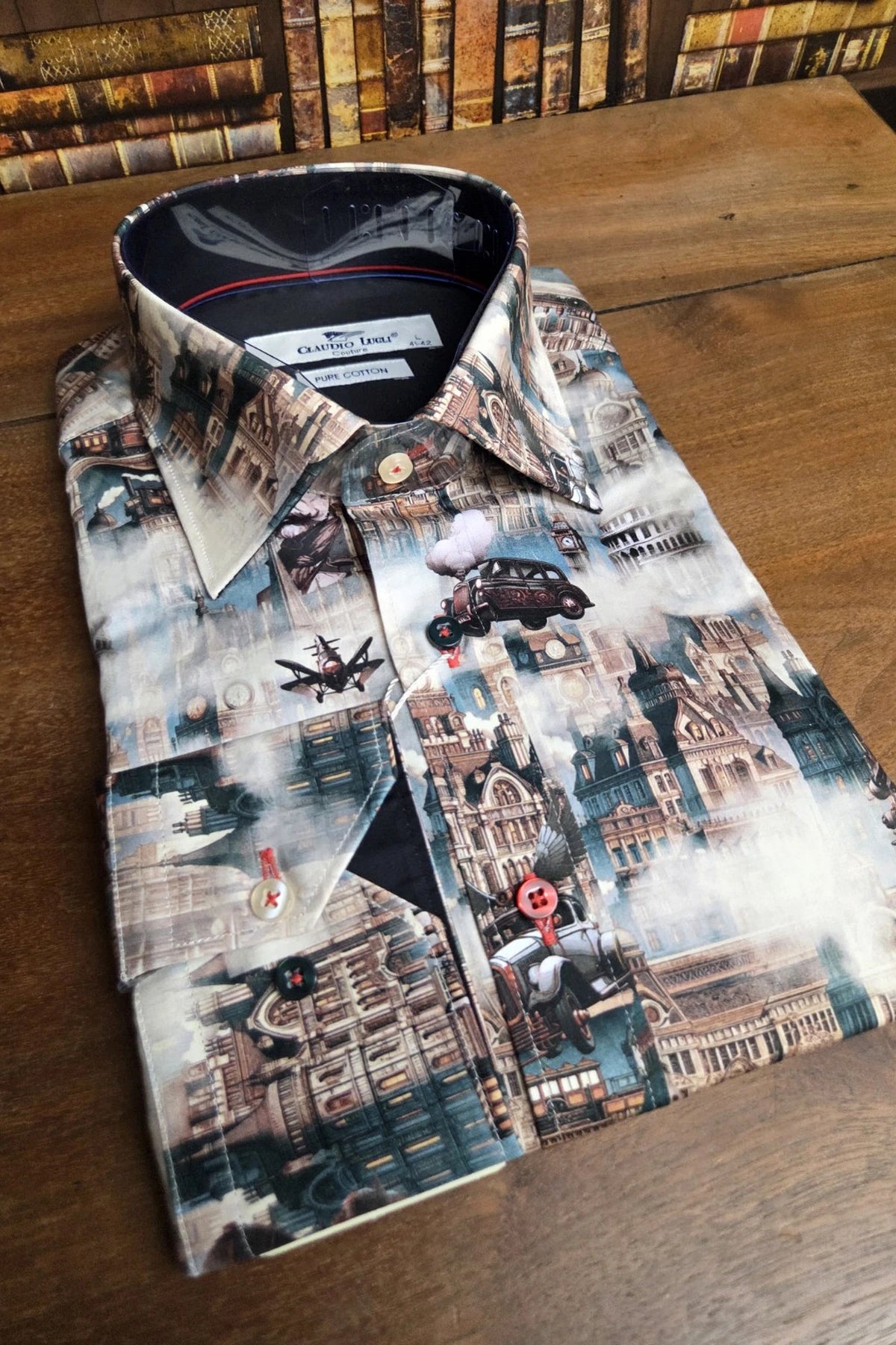 Claudio Lugli London Steampunk Print Men's Shirt