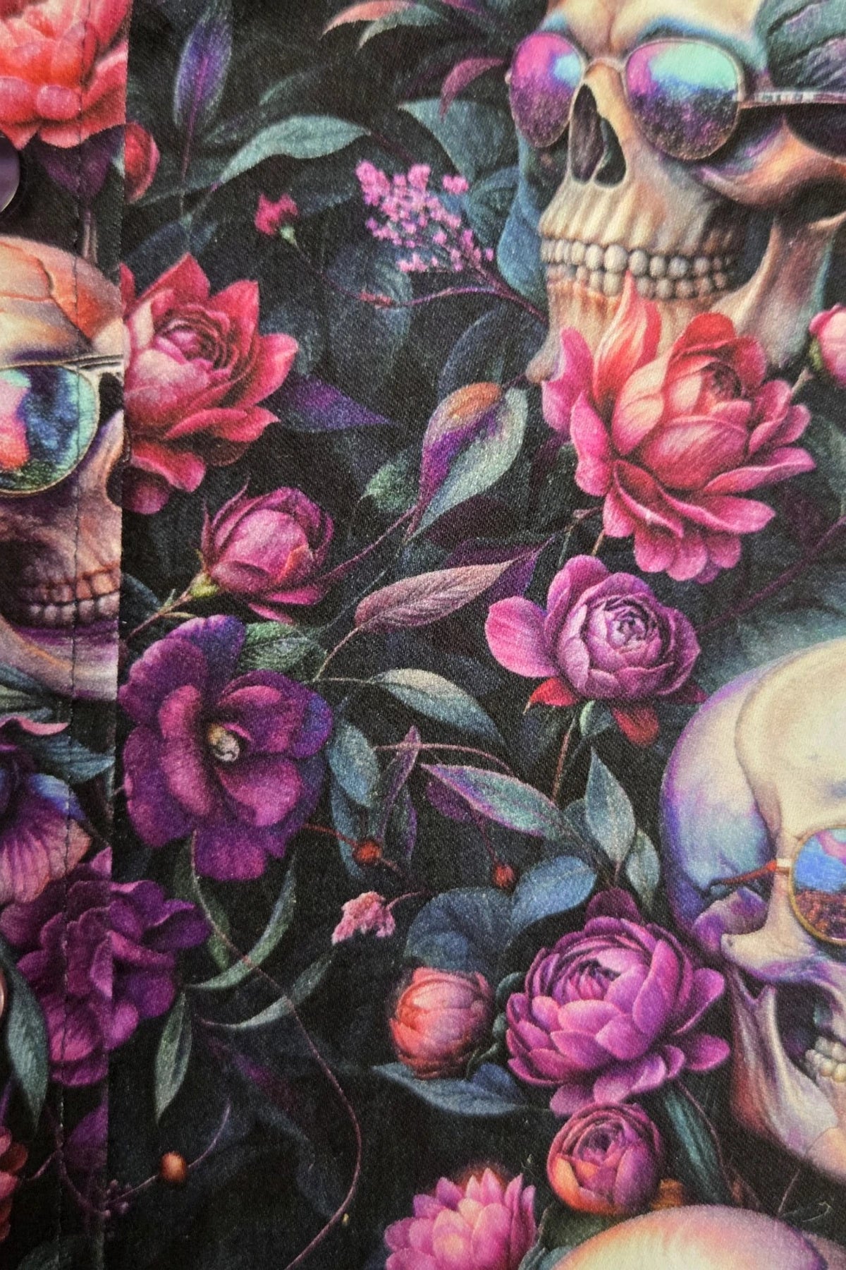 Claudio Lugli Skulls & Flowers Print Men's Shirt