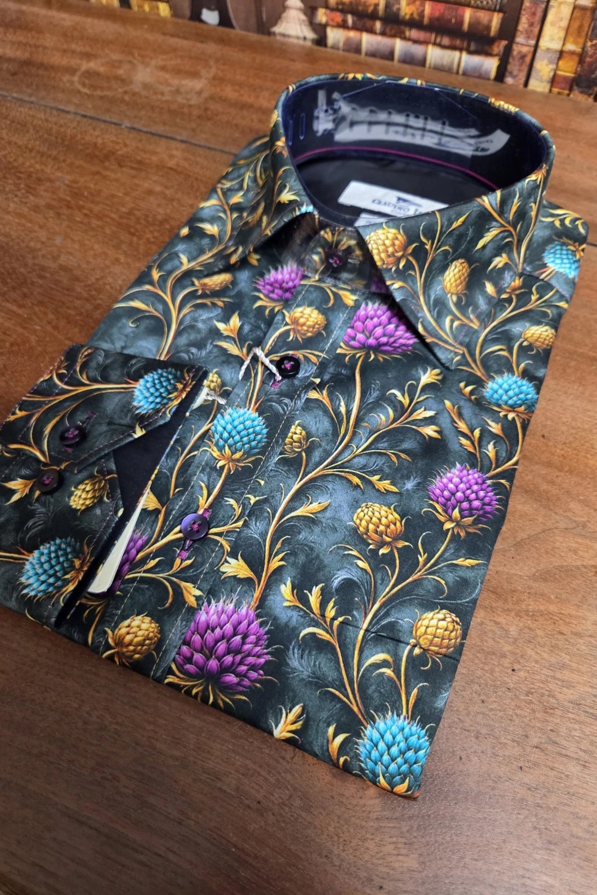 Claudio Lugli Highland Thistles Print Men's Shirt