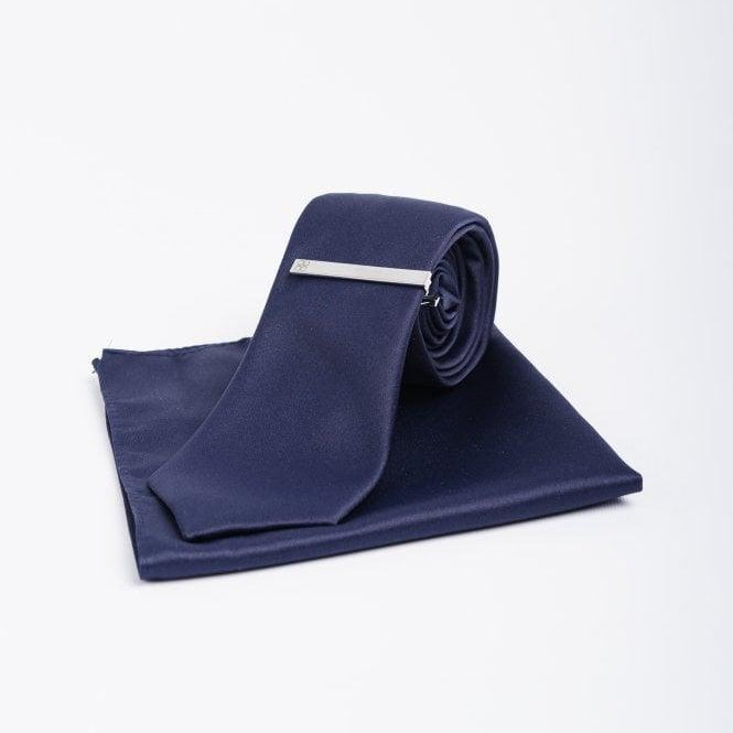 Cavani Navy Plain Tie Set