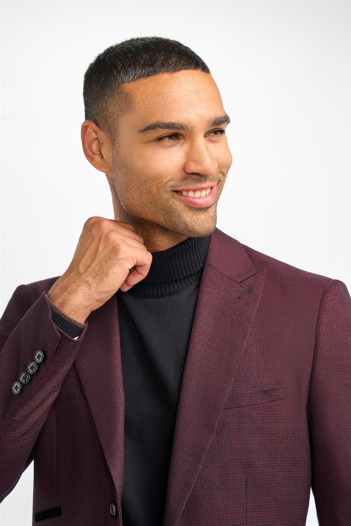 CAVANI CARIDI WINE CHECK BLAZER