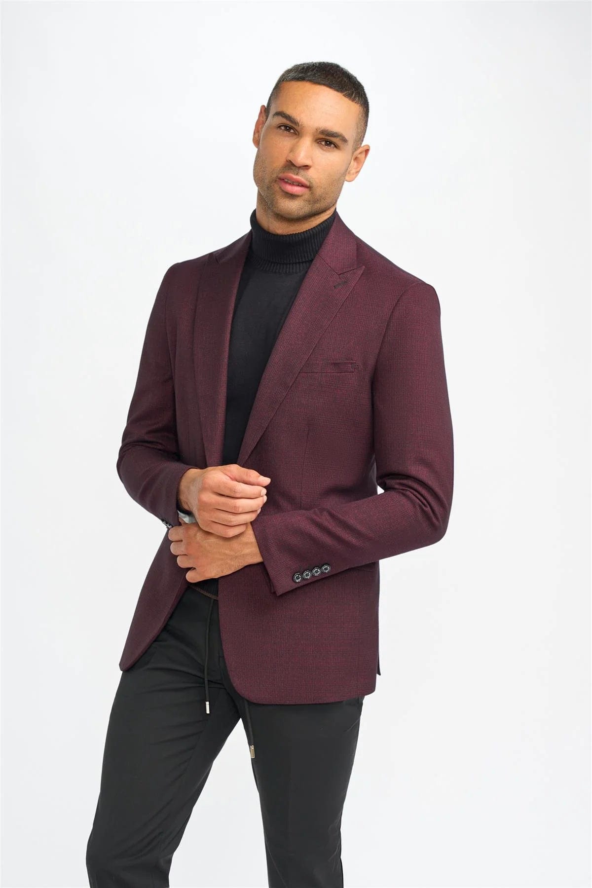 CARIDI WINE CHECK BLAZER 34R