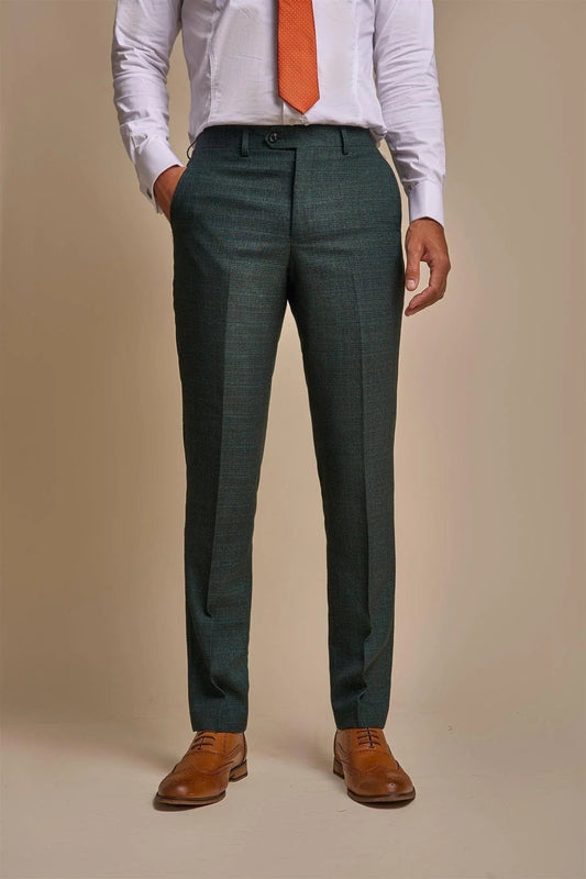 Cavani Caridi Olive Check Slim Fit Trousers