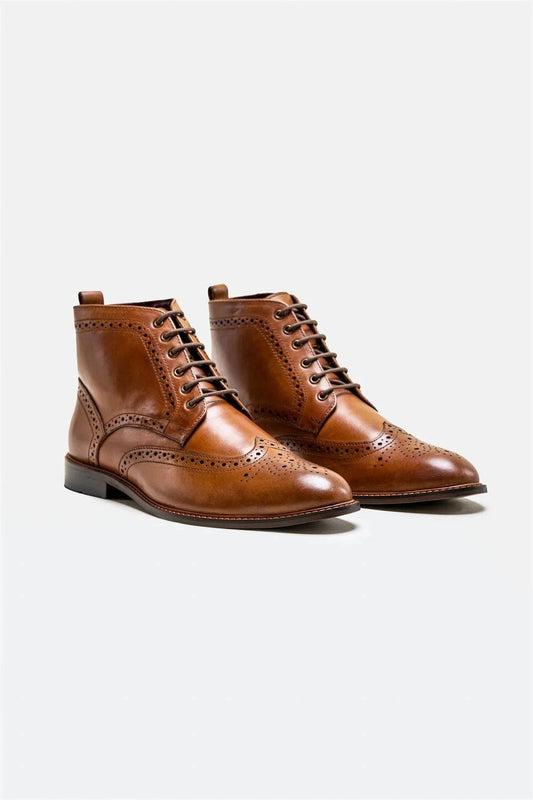 Cavani Holmes Tan Leather Boots