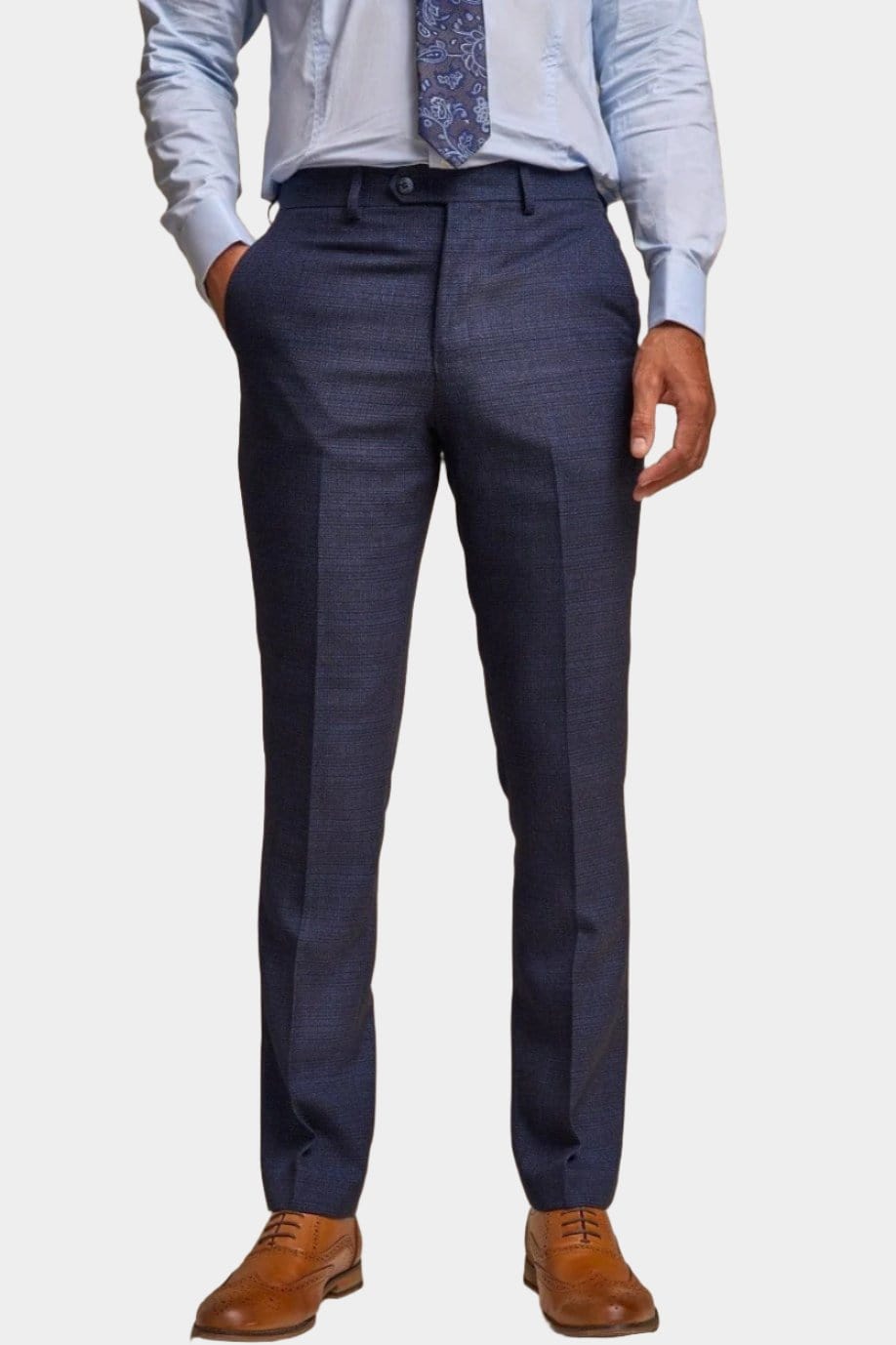 CARIDI NAVY CHECK 3-PIECE SUIT