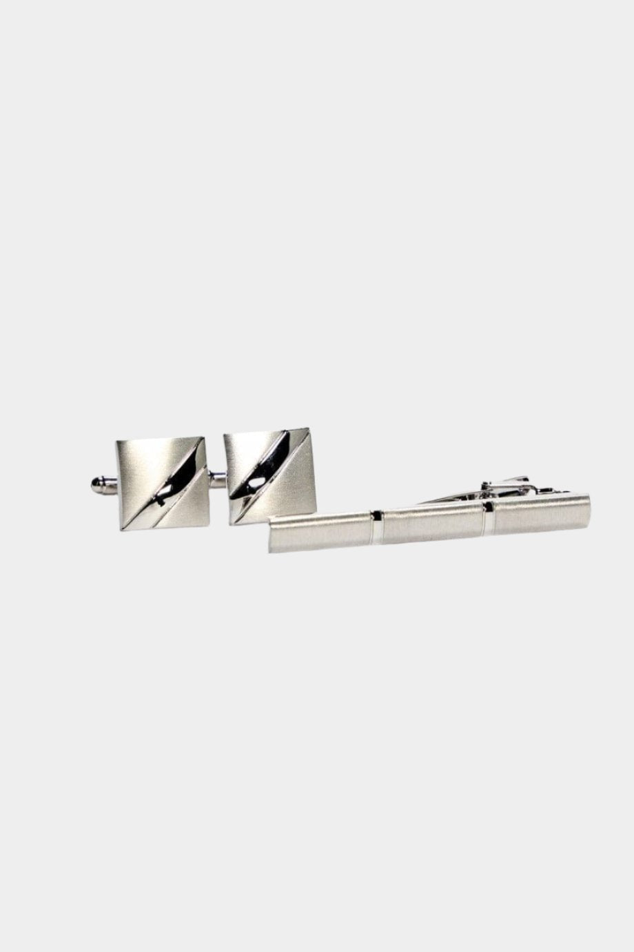 CAVANI SILVER SQUARE CUFFLINKS SET