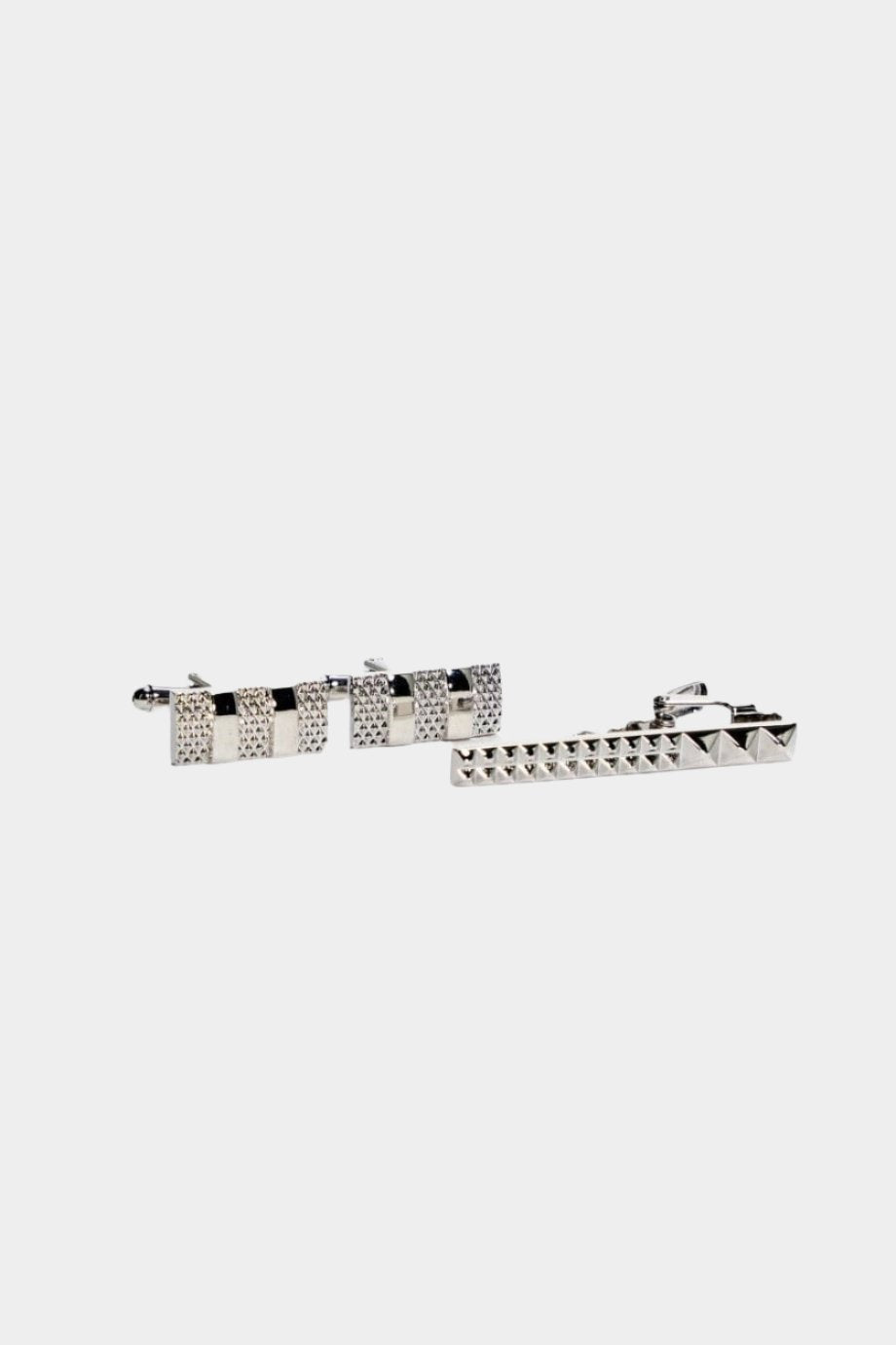 CAVANI SILVER TEXTURED CUFFLINKS SET