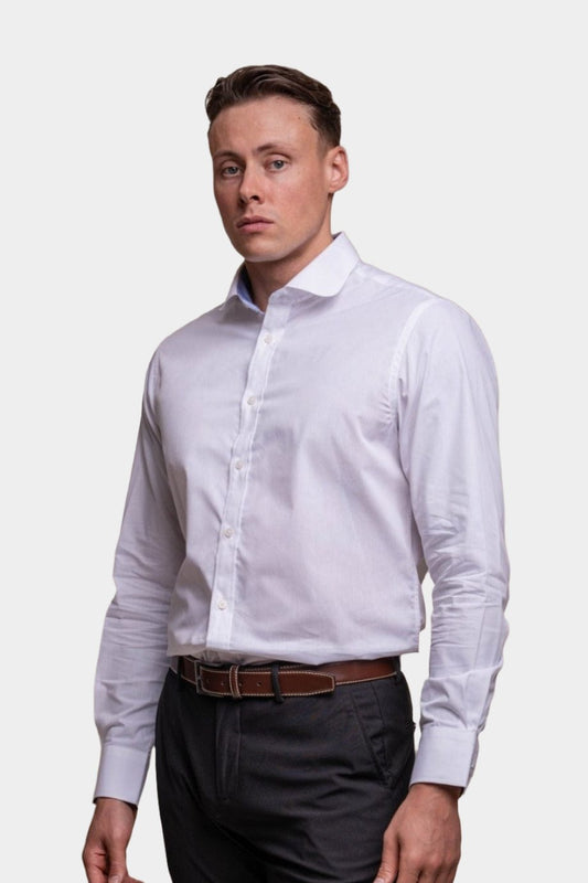 Cavani Round Collar White Shirt
