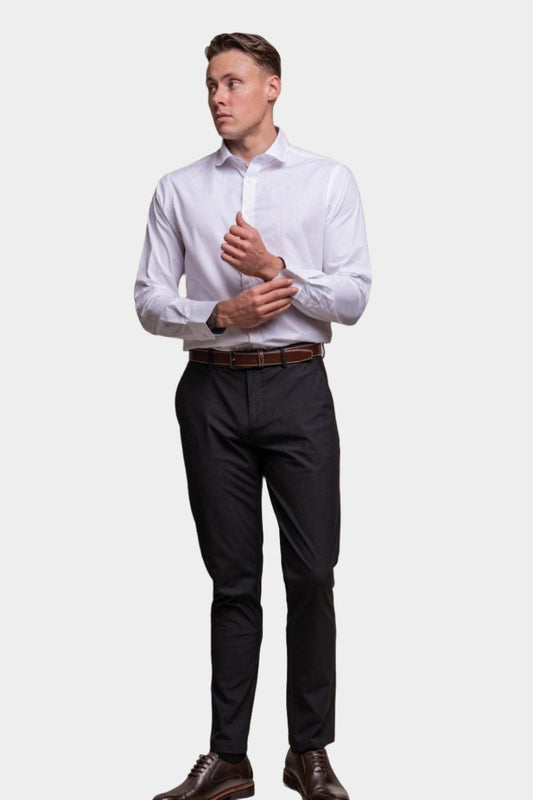 Cavani Round Collar White Shirt