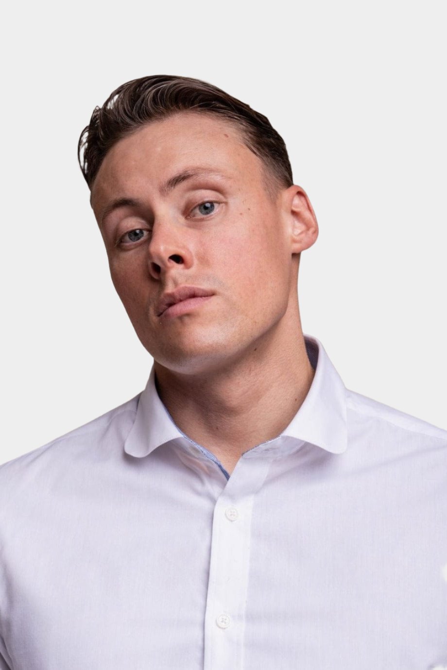 CAVANI ROUND COLLAR WHITE SHIRT