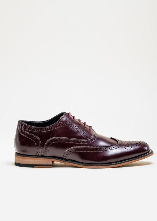 OXFORD WINE LEATHER BROGUE SHOES