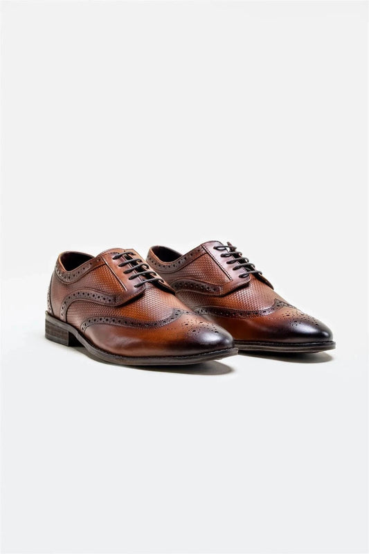 Cavani Orleans Brown Leather Brogue Shoes