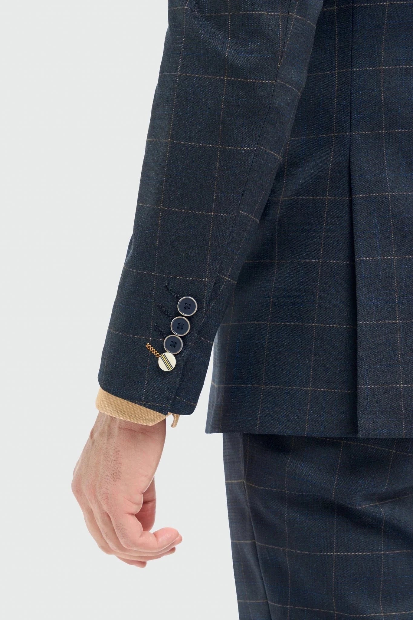 Cavani Torino Navy Double-Breasted Waistcoat 3-Piece Suit