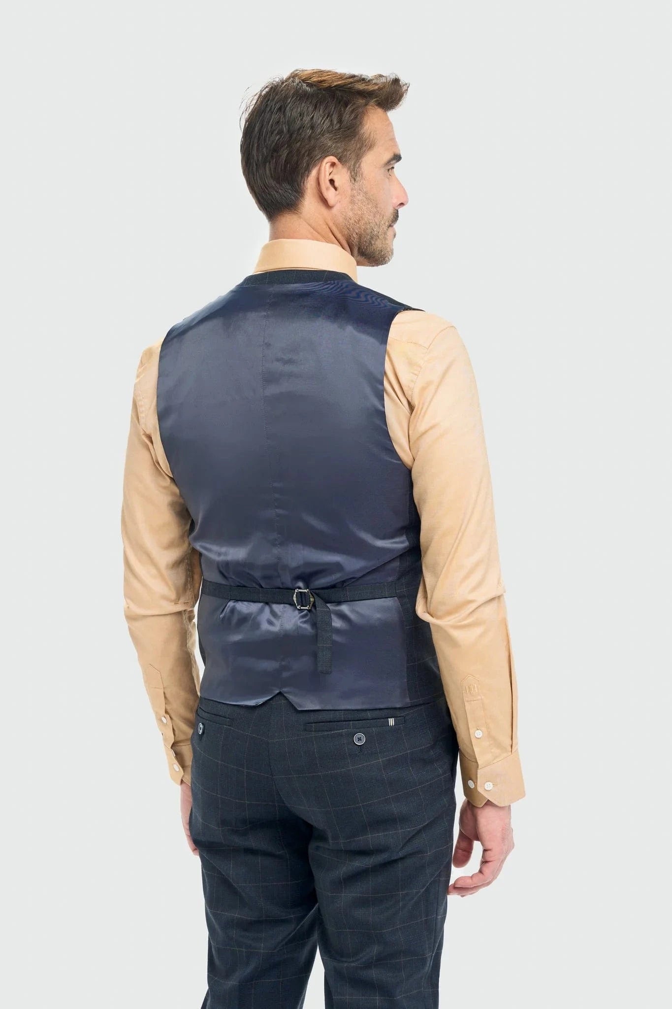 Cavani Torino Navy Double-Breasted Waistcoat 3-Piece Suit