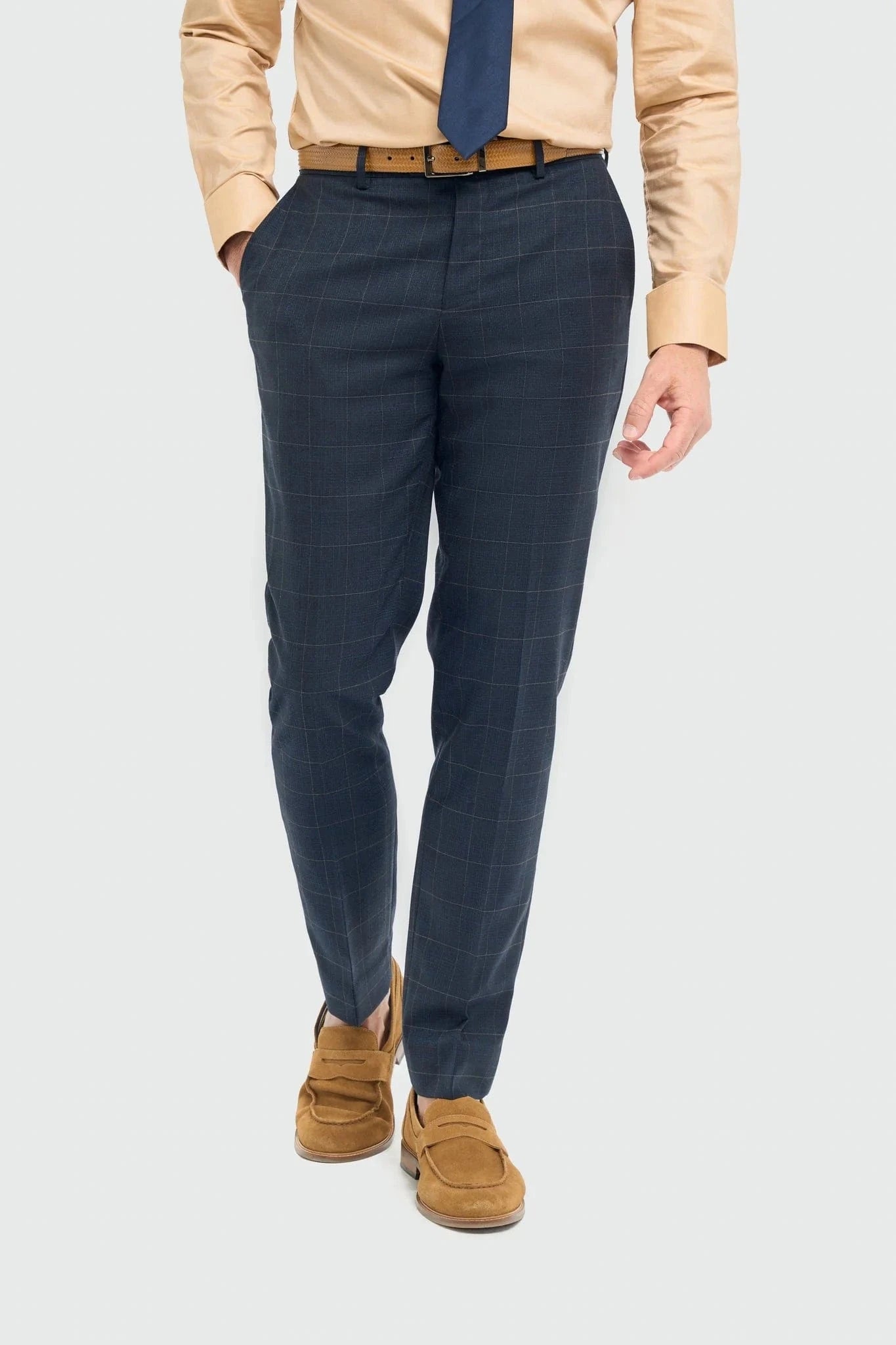 Cavani Torino Navy Double-Breasted Waistcoat 3-Piece Suit