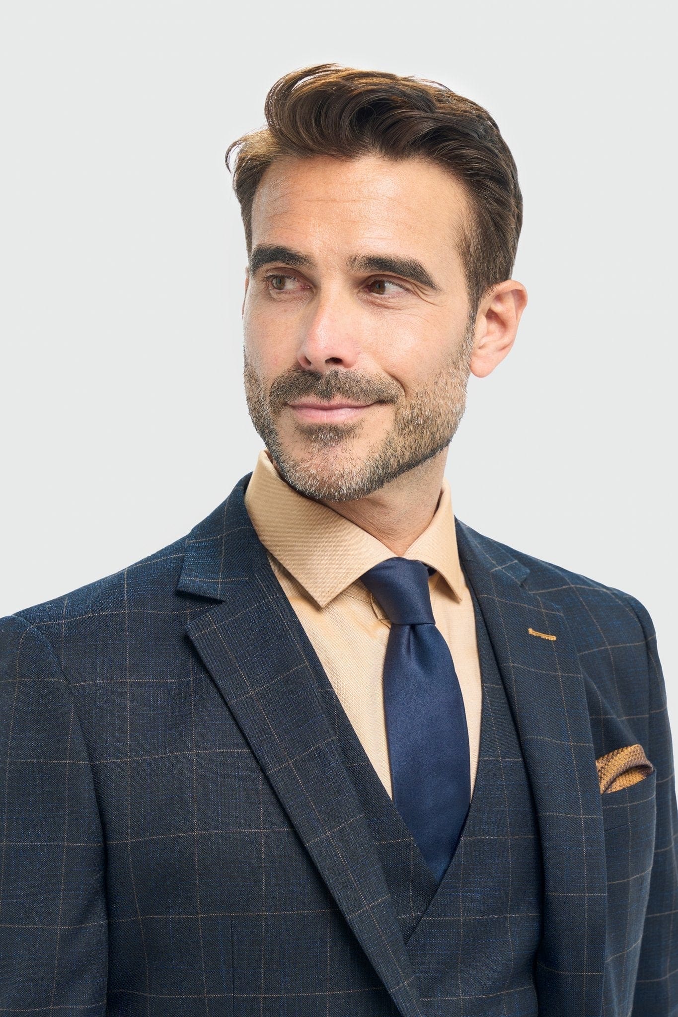 Cavani Torino Navy Double-Breasted Waistcoat 3-Piece Suit