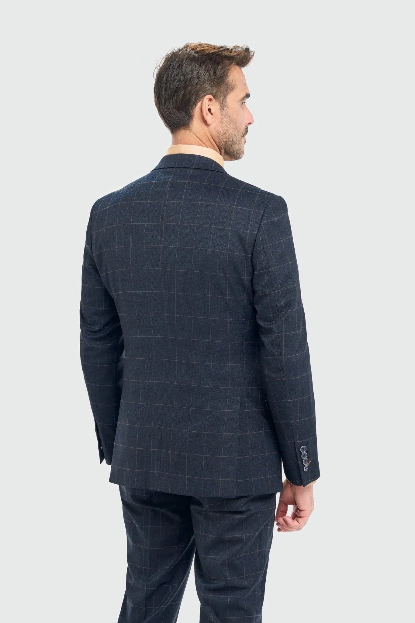 Cavani Torino Navy Double-Breasted Waistcoat 3-Piece Suit