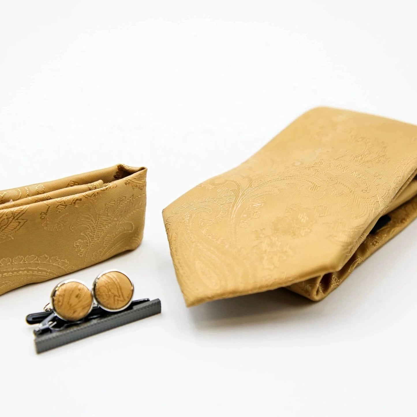 Paul Andrew Gold Paisley Tie Set