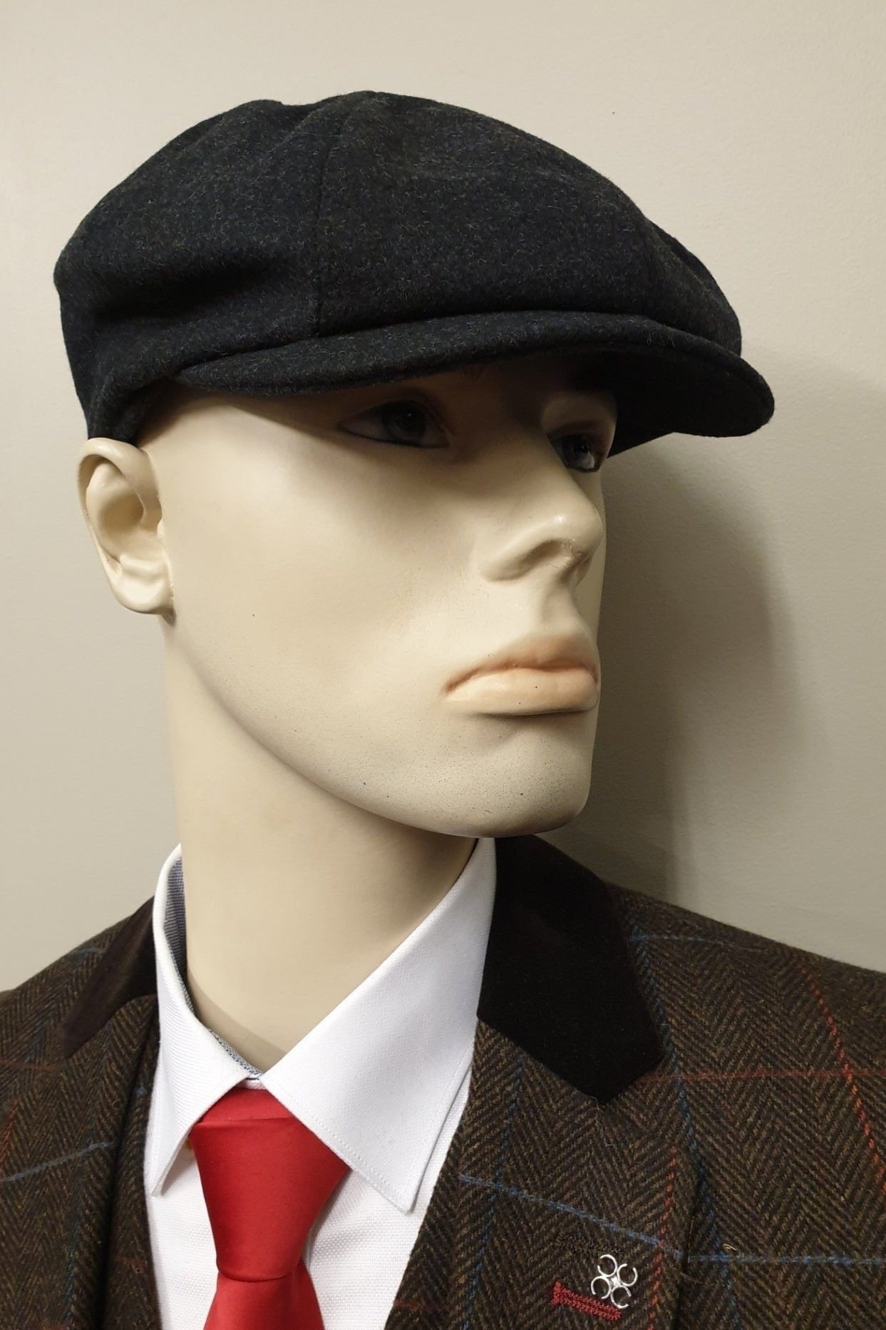 Melton Wool Grey Newsboy Cap
