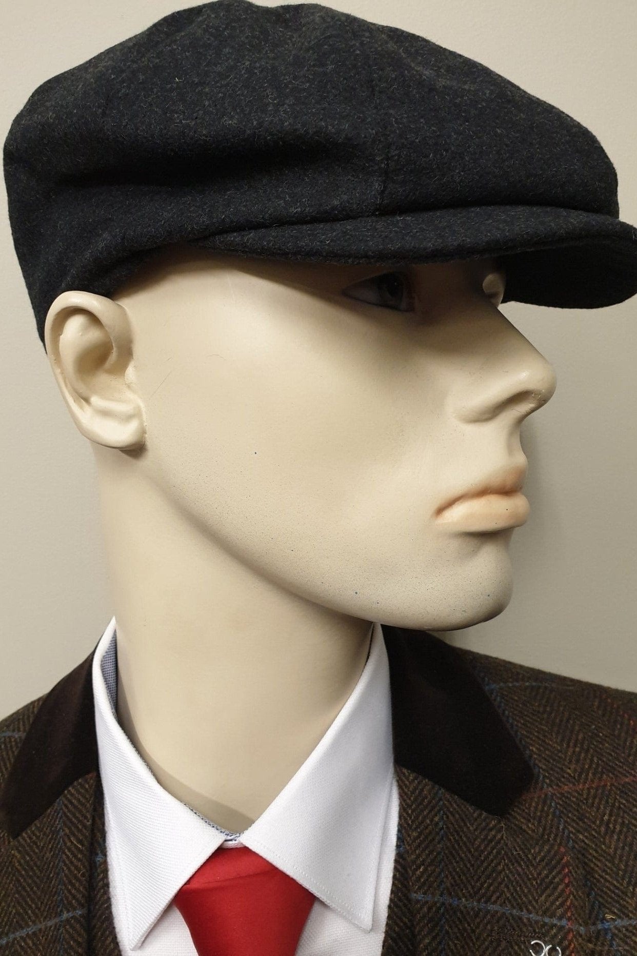 MELTON WOOL GREY NEWSBOY CAP