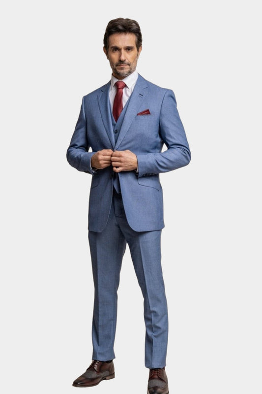 Cavani Blue Jay Sky Blue 3-Piece Suit