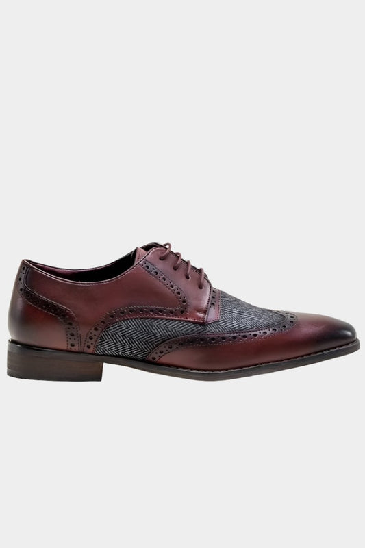 Cavani Faro Bordo Leather Brogue Shoes