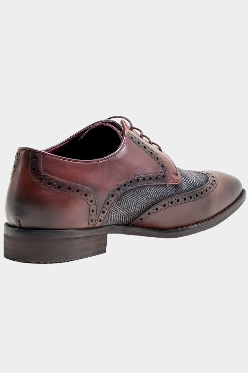 Cavani Faro Bordo Leather Brogue Shoes