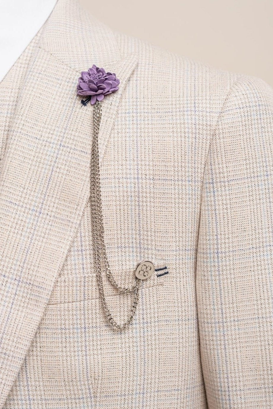 Cavani Purple Flower Chain Lapel Pin