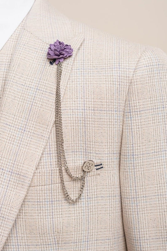 Cavani Purple Flower Chain Lapel Pin