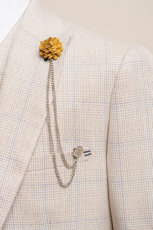 Cavani Gold Flower Chain Lapel Pin