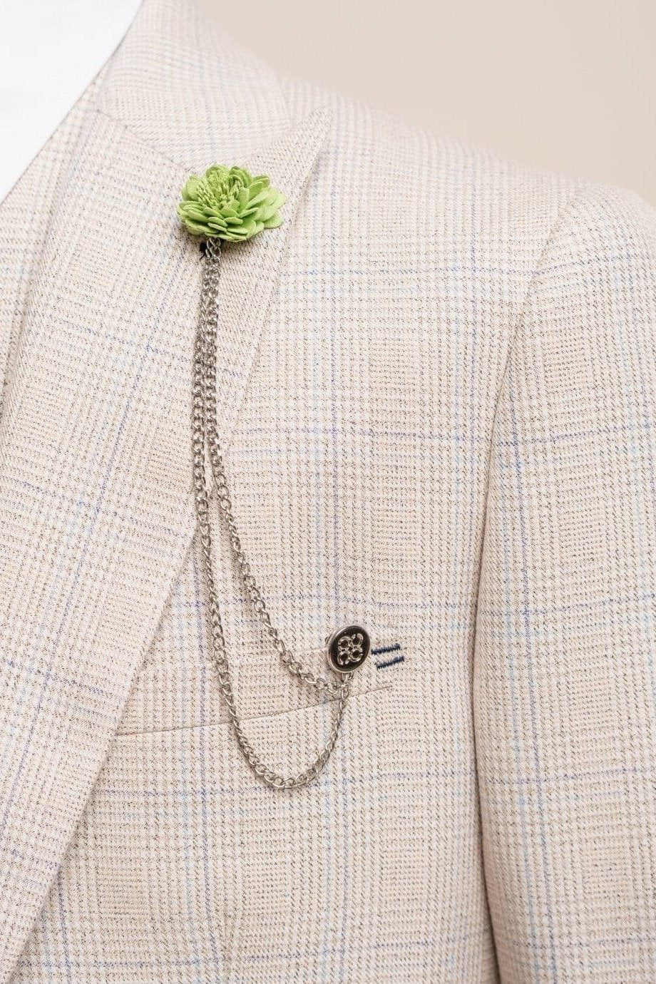 Cavani Lime Flower Chain Lapel Pin