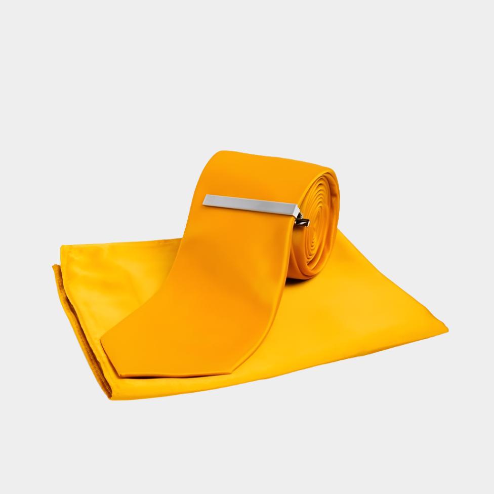 Cavani Gold Plain Tie Set