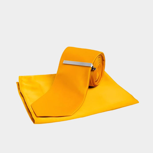 Cavani Gold Plain Tie Set