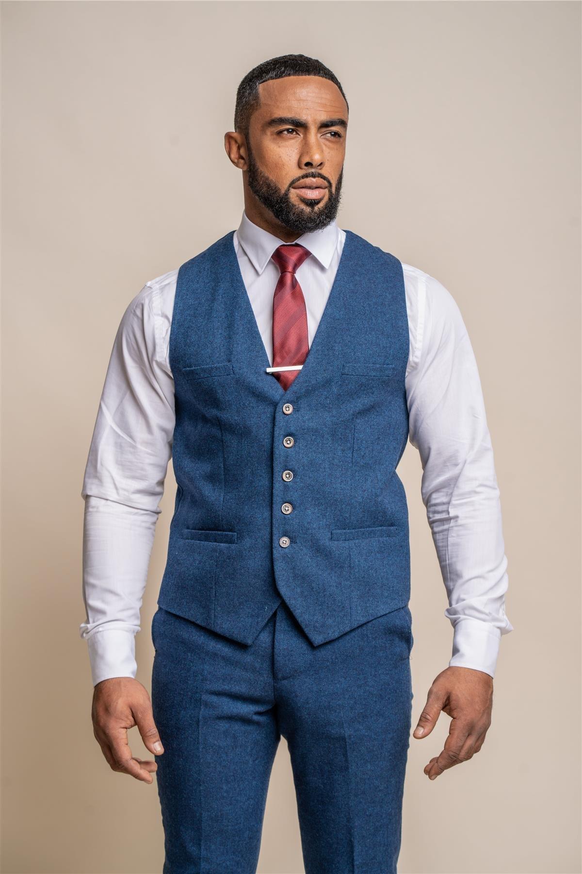 ORSON BLUE TWEED 3-PIECE SUIT