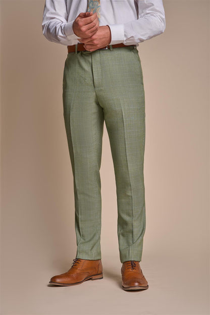 CARIDI SAGE CHECK SLIM FIT TROUSERS