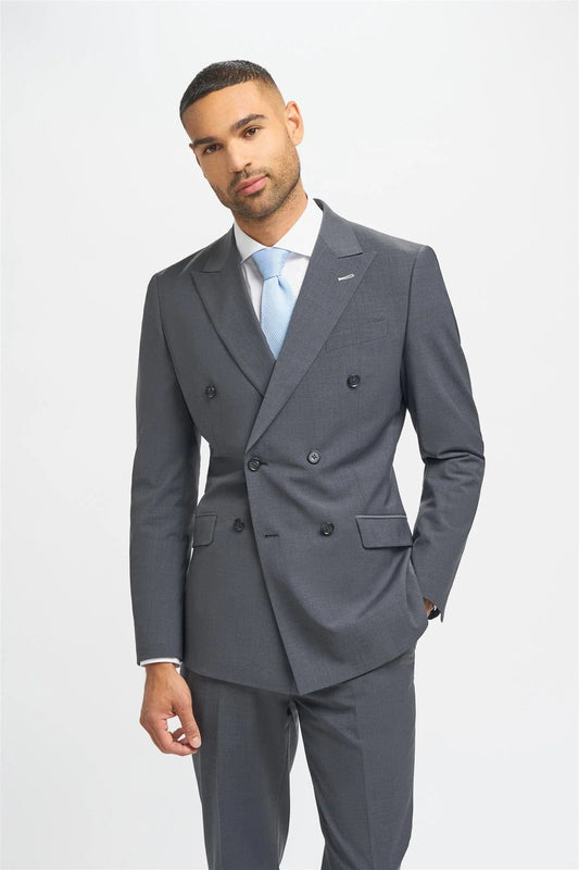 BOND DOUBLE BREASTED CHARCOAL BLAZER