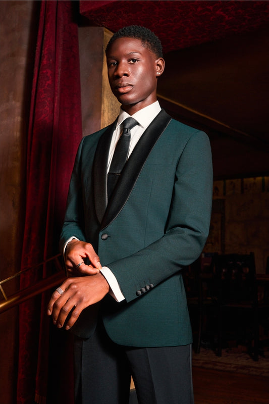 Cavani Aspen Olive Green Two Piece Tuxedo Suit