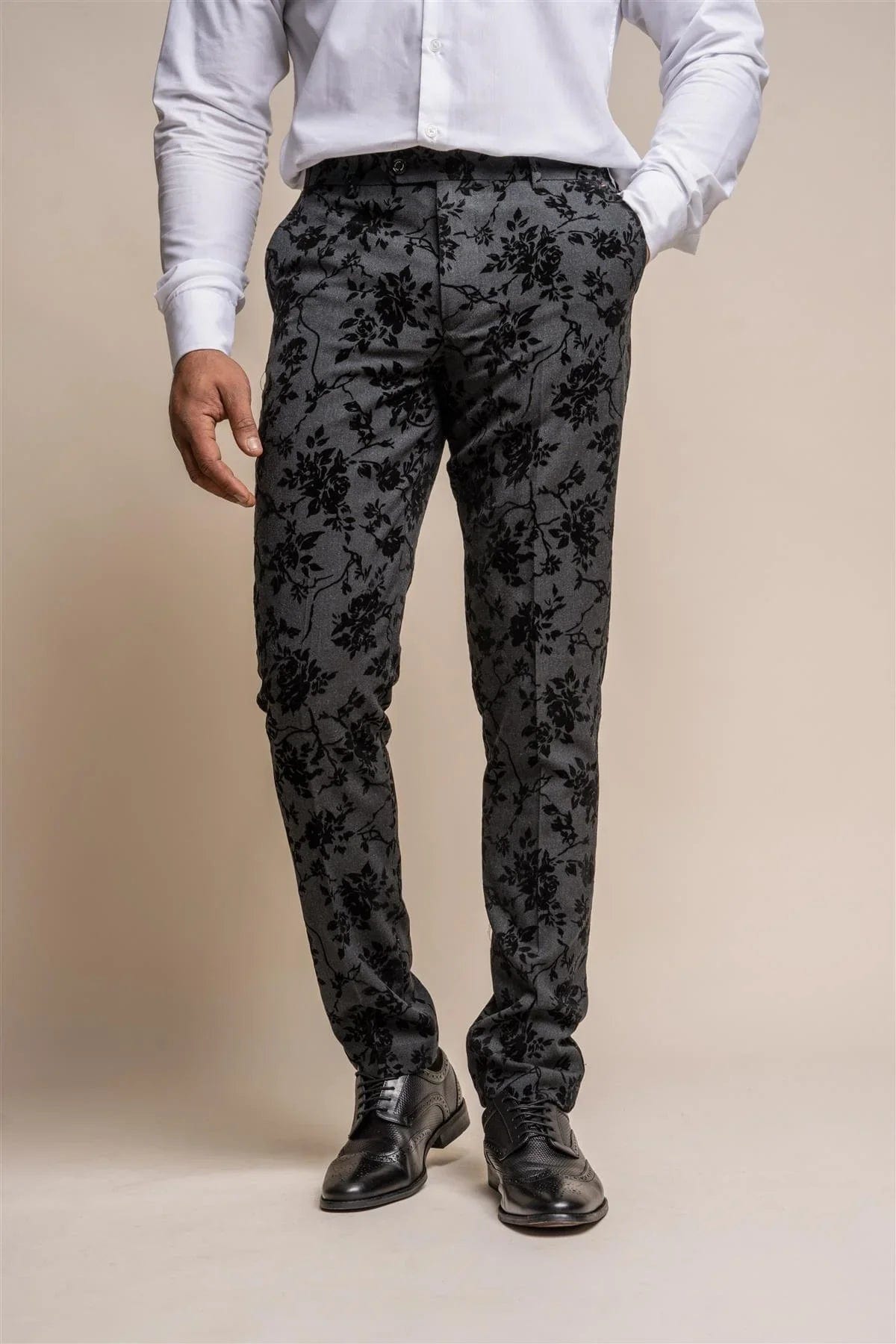 GEORGI BLACK FLORAL 3-PIECE SUIT