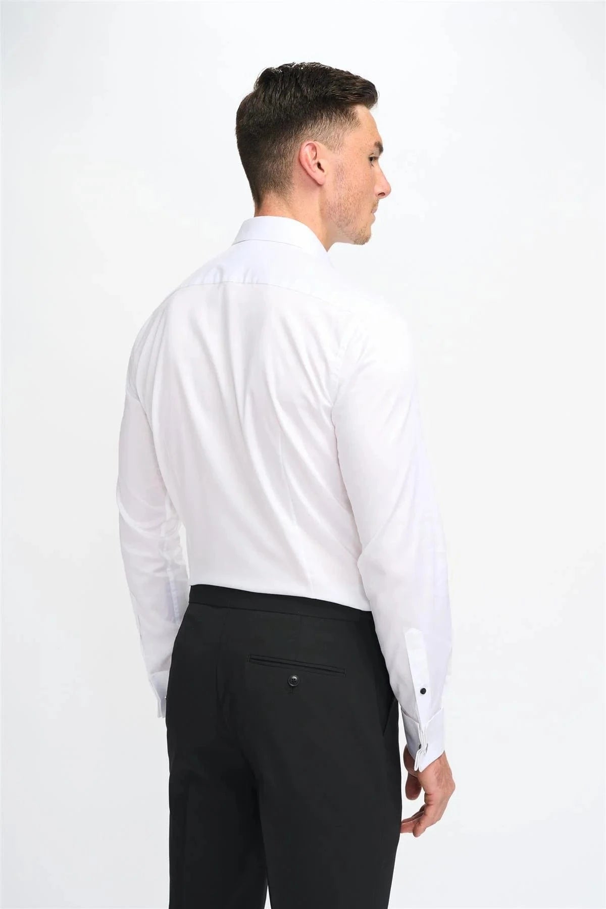 Cavani Havana white shirt for men, slim fit, perfect for weddings and formal events.