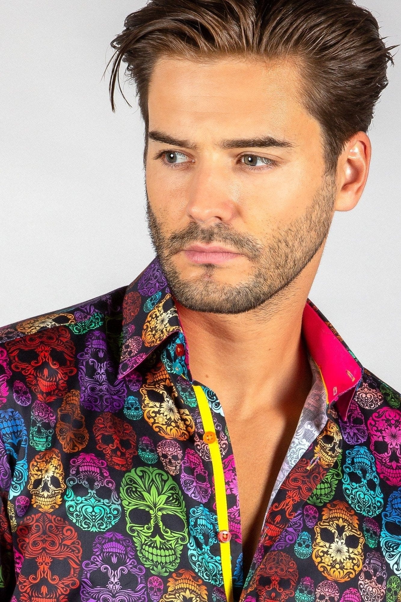 CLAUDIO LUGLI MULTI COLOUR SKULL SHIRT