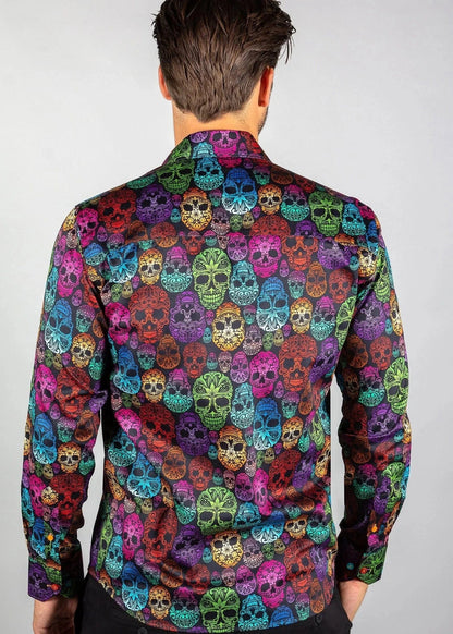 CLAUDIO LUGLI MULTI COLOUR SKULL SHIRT