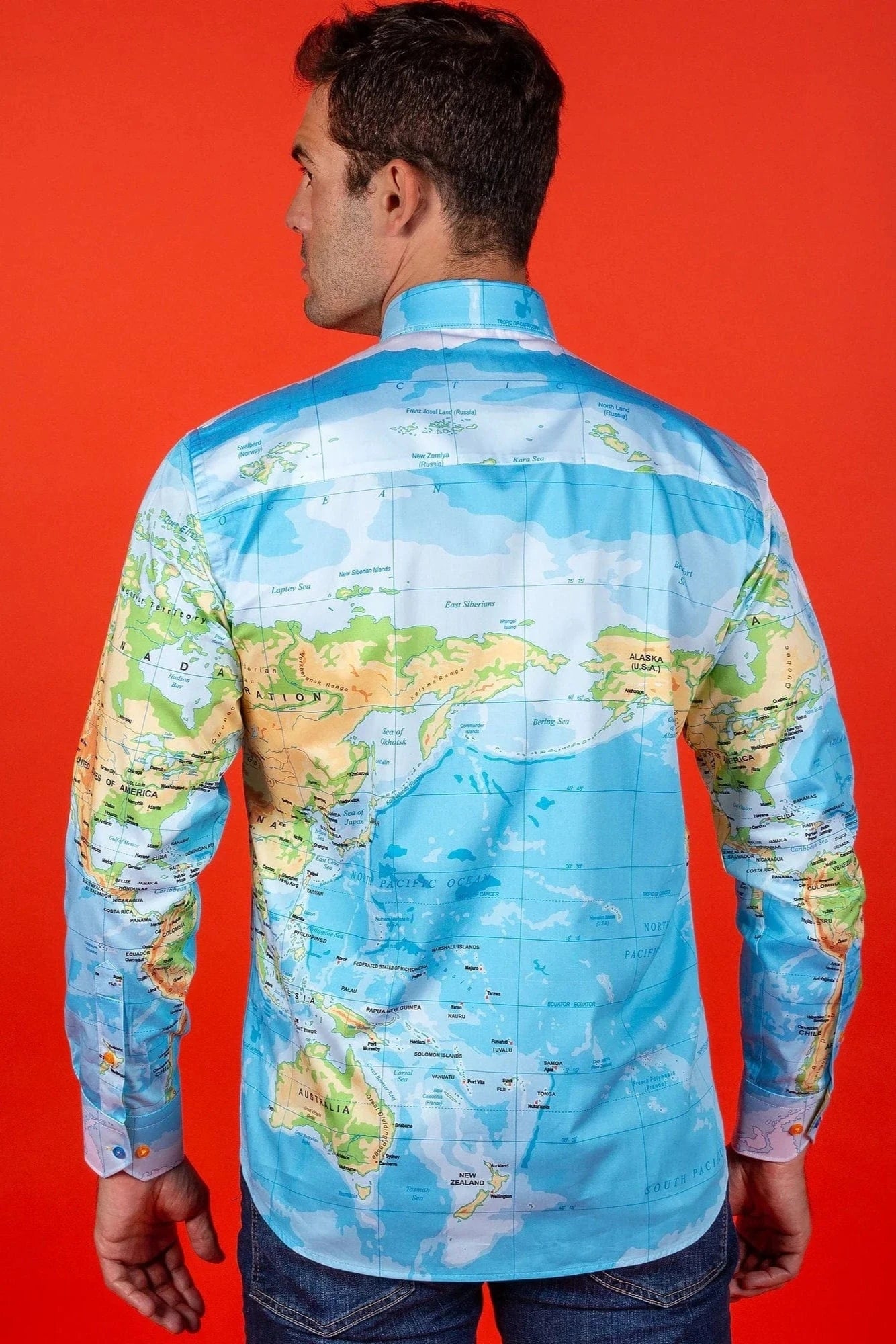 CLAUDIO LUGLI THE WORLD MAP PRINT SHIRT