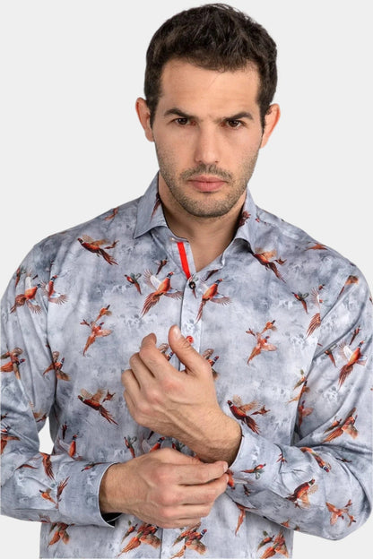 PHEASANTS FLYING PRINT SHIRT