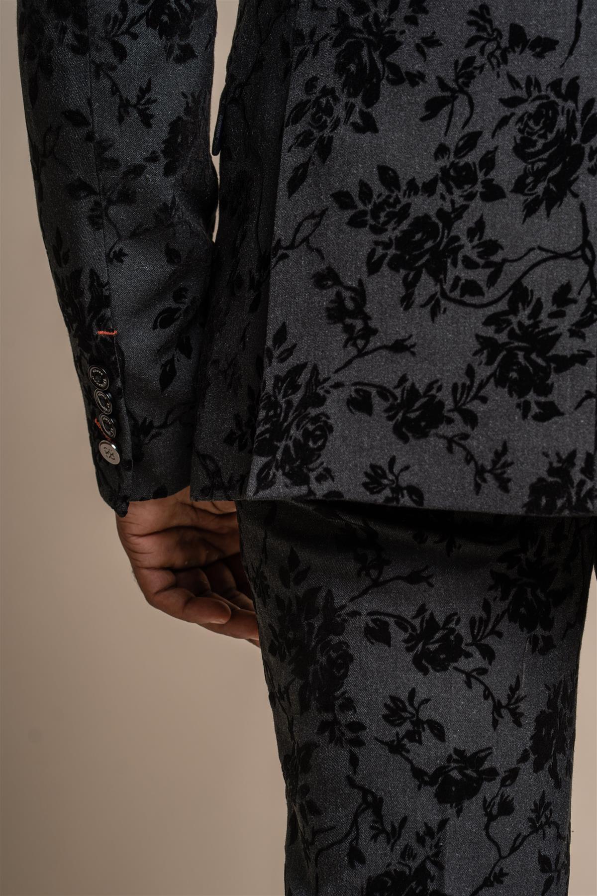 GEORGI BLACK FLORAL BLAZER