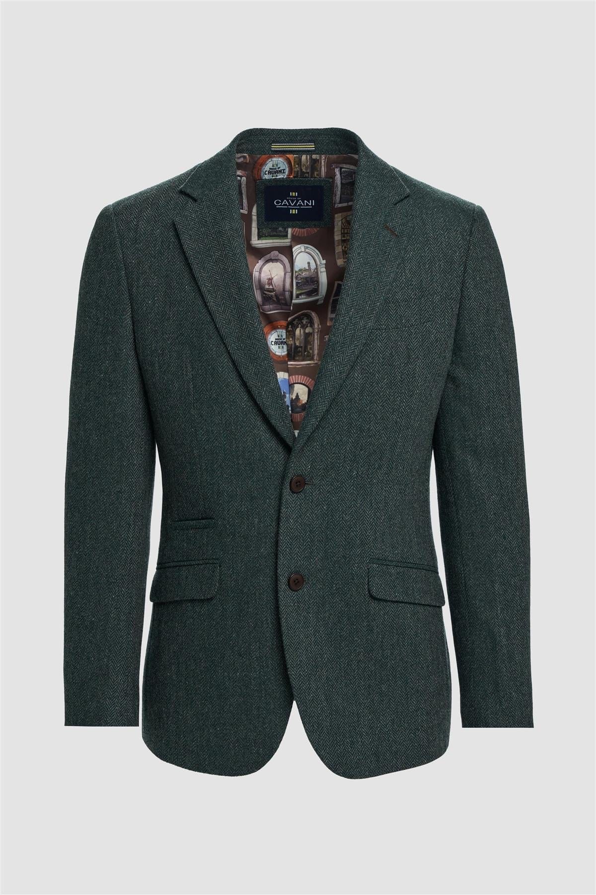 Cavani Thomas Lush Olive Tweed Blazer