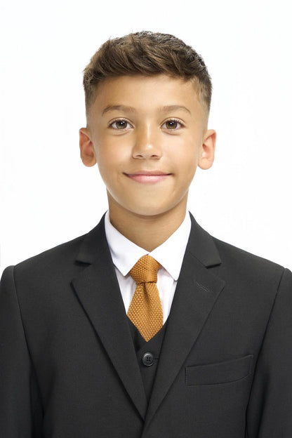 BOYS MALIBU BLACK 3-PIECE SUIT